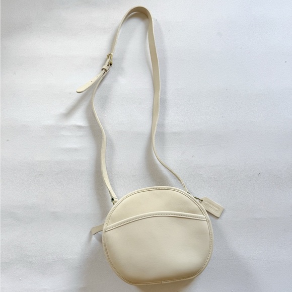 Coach Cream Leather Round Crossbody Bag - Picture 3 of 11